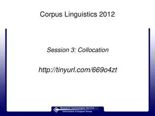 Corpus Linguistics 2012