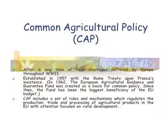 Common Agricultural Policy (CAP)
