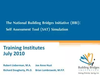 The National Building Bridges Initiative (BBI): Self Assessment Tool (SAT) Simulation