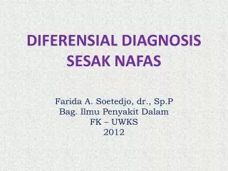 diferensial diagnosis sesak nafas