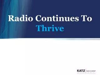 Radio Continues To Thrive