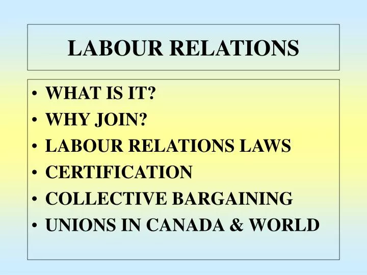labour relations