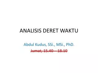 analisis deret waktu