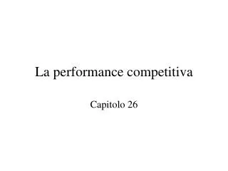 la performance competitiva