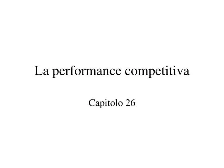 la performance competitiva
