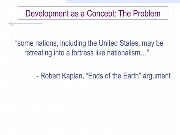 development as a concept the problem