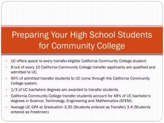 Preparing Your High School Students for Community College