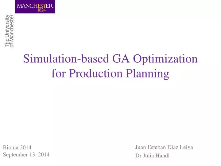 simulation based ga optimization for production planning