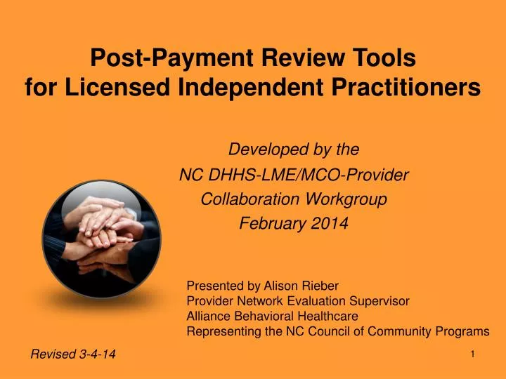post payment review tools for licensed independent practitioners