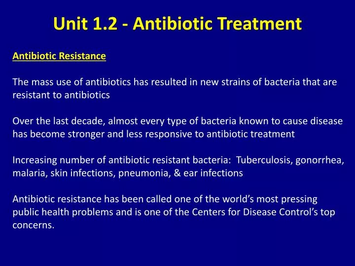 unit 1 2 antibiotic treatment