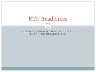 RTI: Academics