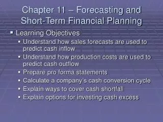 chapter 11 forecasting and short term financial planning