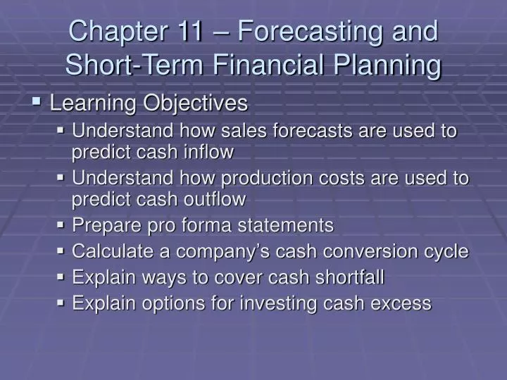 chapter 11 forecasting and short term financial planning
