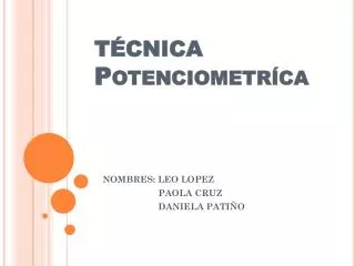 t cnica potenciometr ca