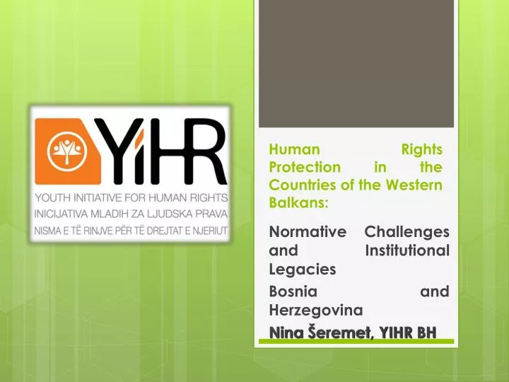 human rights protection in the countries of the western balkans