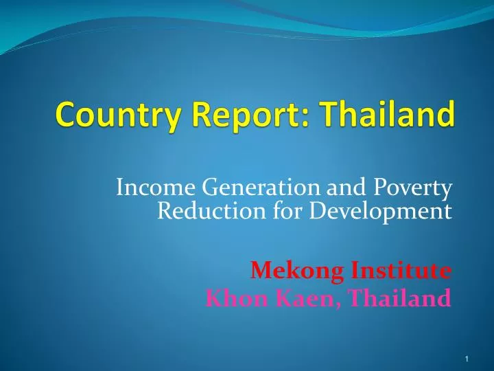 country report thailand