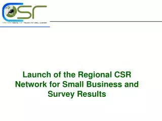 Launch of the Regional CSR Network for Small Business and Survey Results