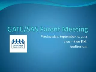GATE/SAS Parent Meeting