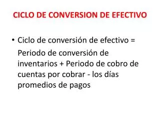 ciclo de conversion de efectivo