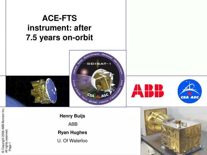ace fts instrument after 7 5 years on orbit