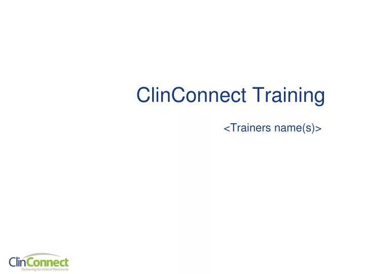 clinconnect training