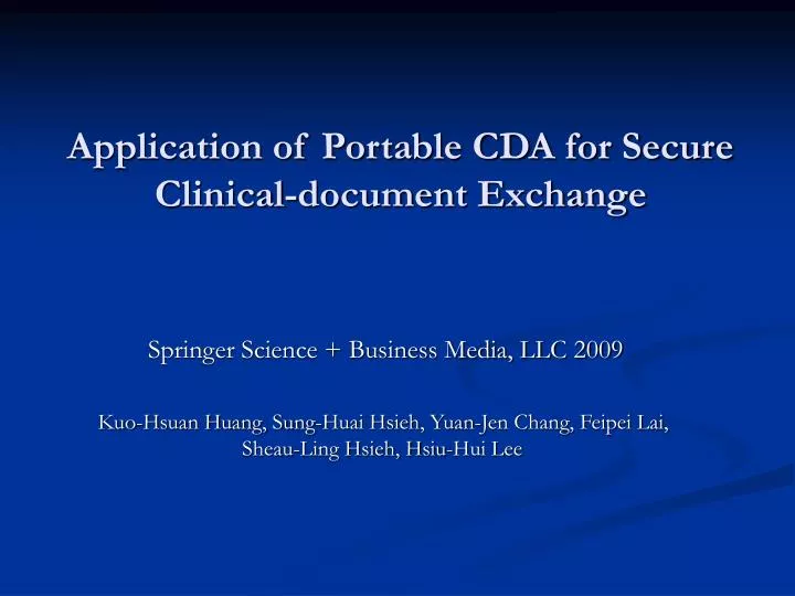 application of portable cda for secure clinical document exchange