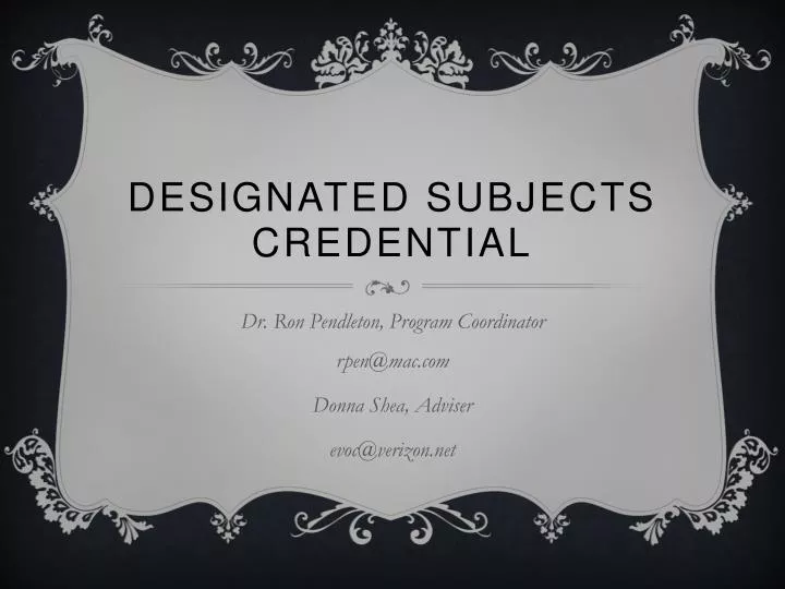 designated subjects credential