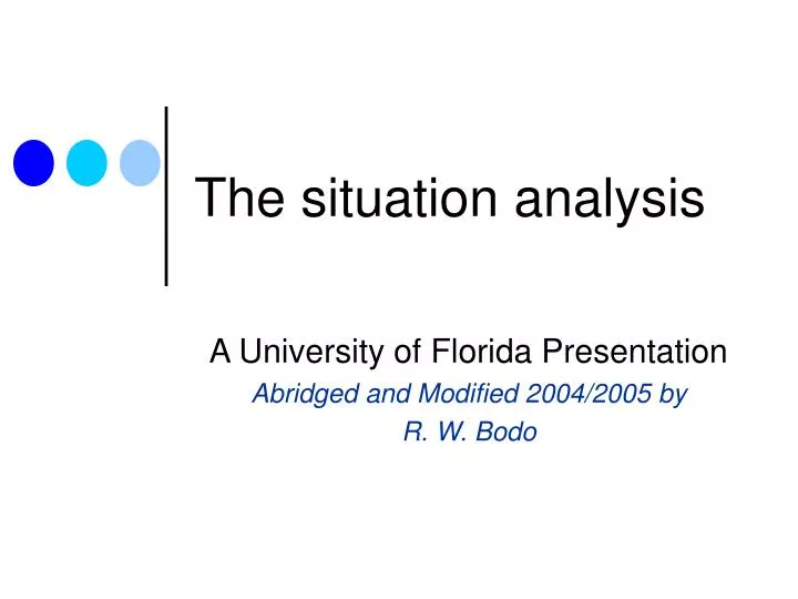 the situation analysis