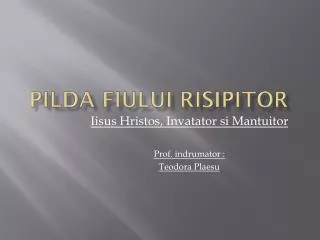pilda fiului risipitor