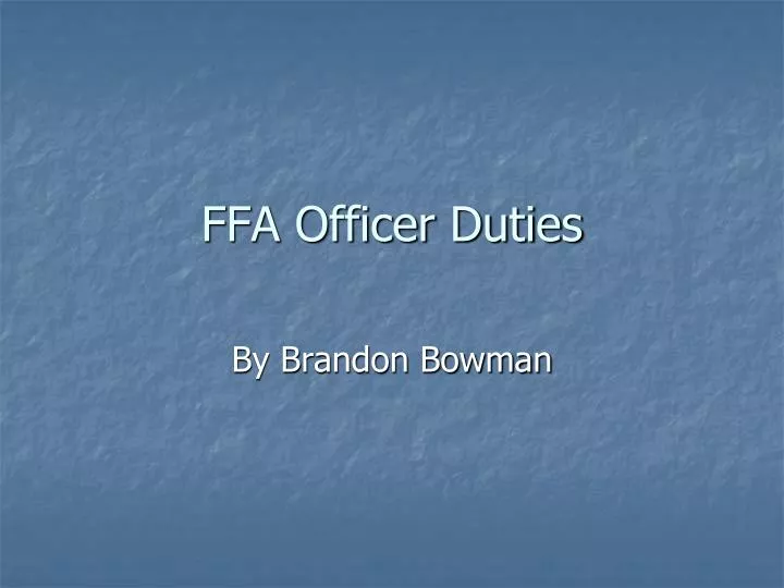 ffa officer duties