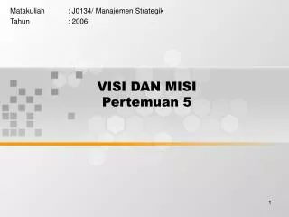 PPT - Visi Dan Misi PowerPoint Presentation, Free Download - ID:7897456