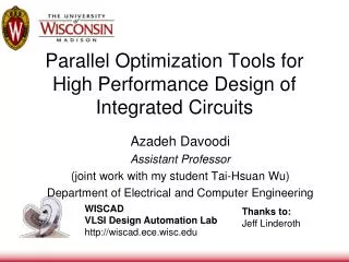 Parallel Optimization Tools for High Performance Design of Integrated Circuits