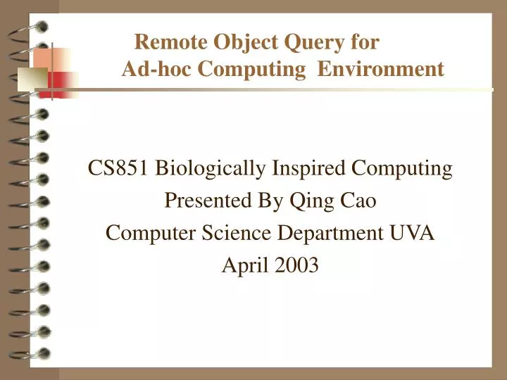 remote object query for ad hoc computing environment