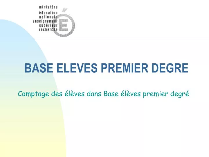 base eleves premier degre