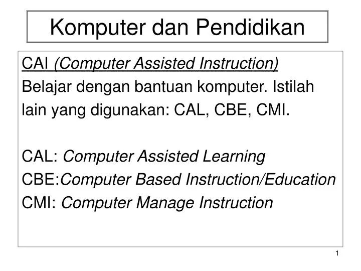 komputer dan pendidikan