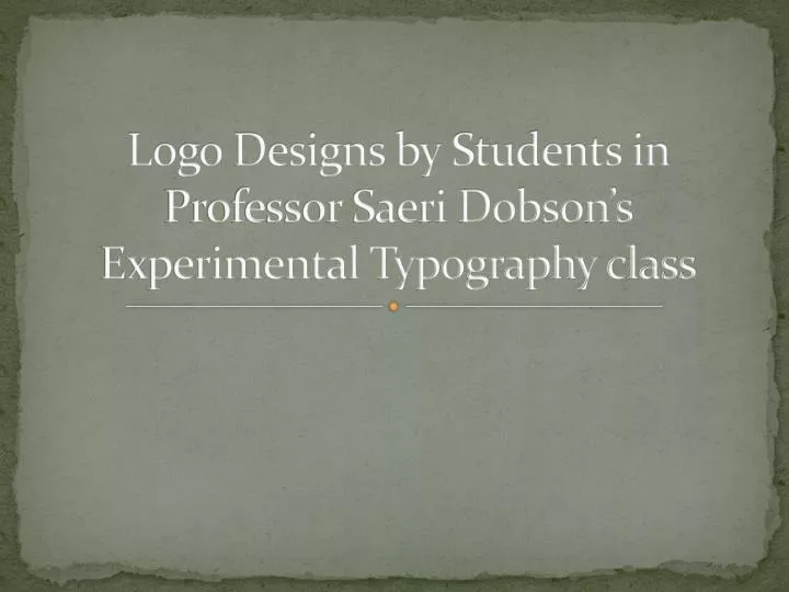 logo designs by students in professor saeri dobson s experimental typography class