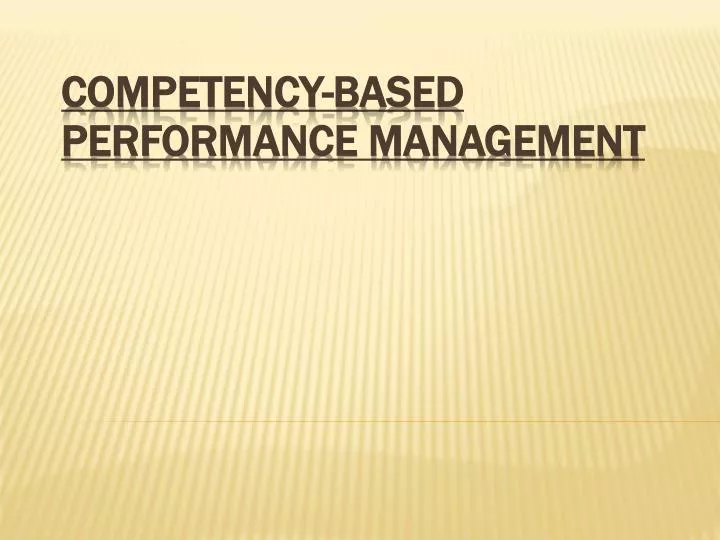 competency based performance management
