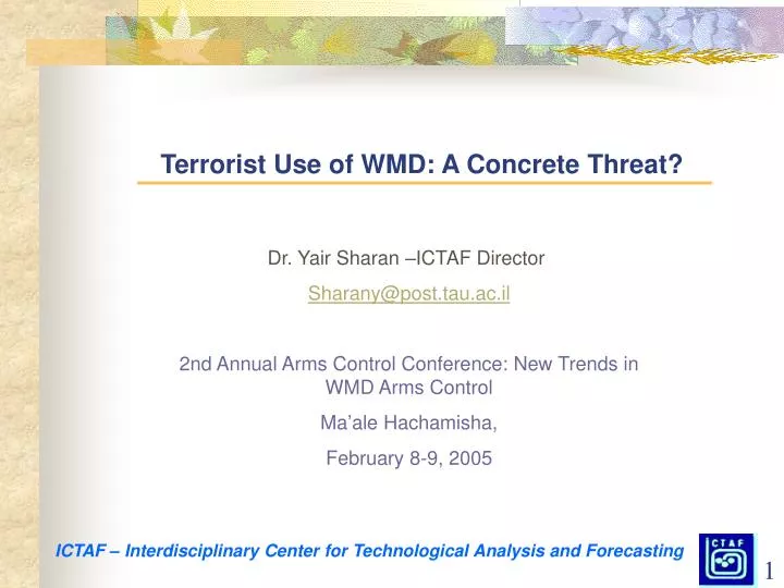 terrorist use of wmd a concrete threat
