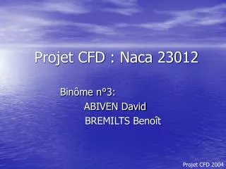 Projet CFD : Naca 23012