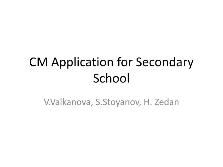 cm application for secondary school