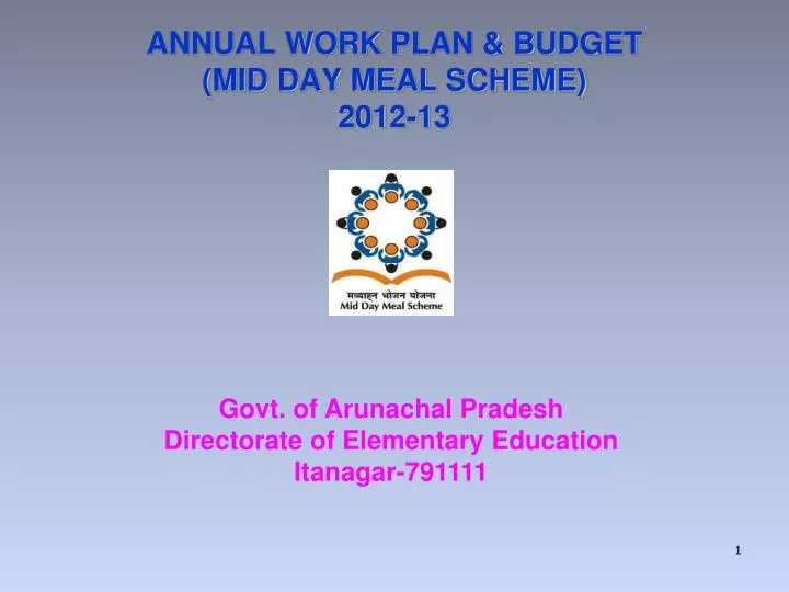annual work plan budget mid day meal scheme 2012 13