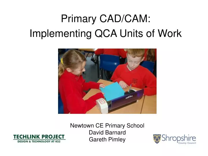 primary cad cam implementing qca units of work