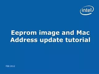 Eeprom image and Mac Address update tutorial