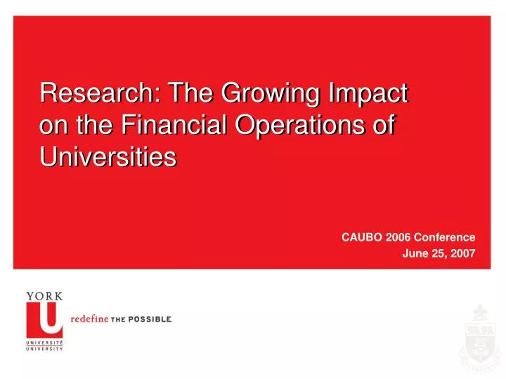 research the growing impact on the financial operations of universities