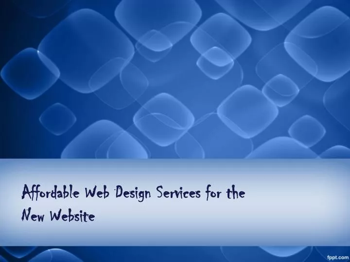affordable web design services for the new website