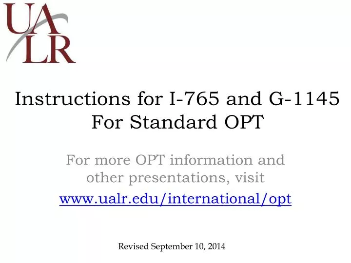 instructions for i 765 and g 1145 for standard opt