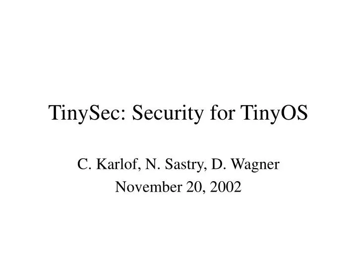 tinysec security for tinyos