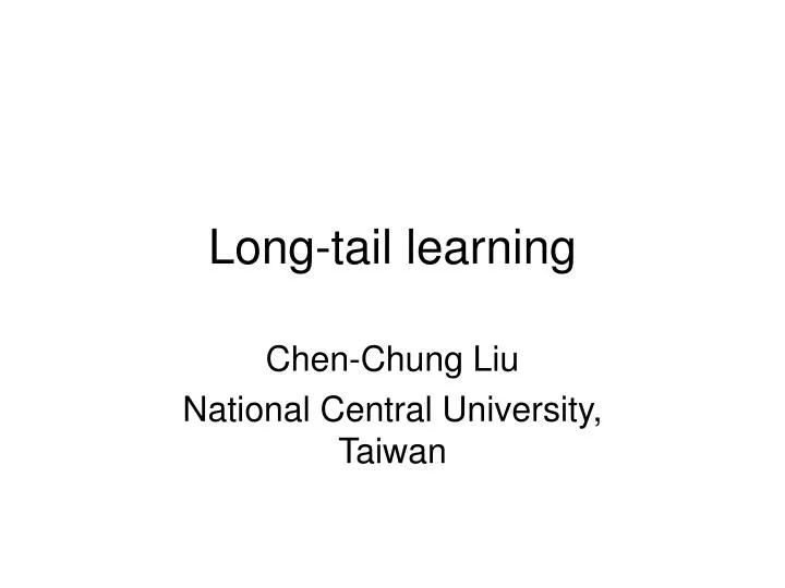 long tail learning