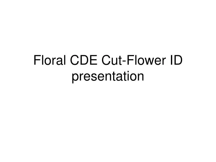 floral cde cut flower id presentation