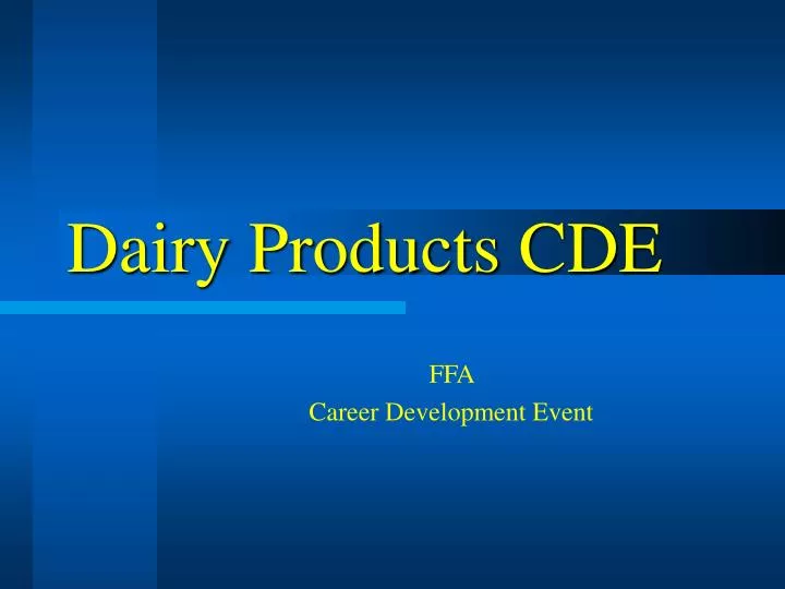 dairy products cde